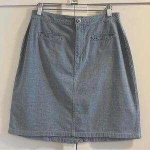 Vintage Solutions Casual Ware Blue & White Cotton Gingham Mini Pencil Skirt 10 S